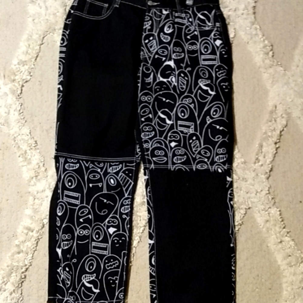 High waisted Shein monster print  pants